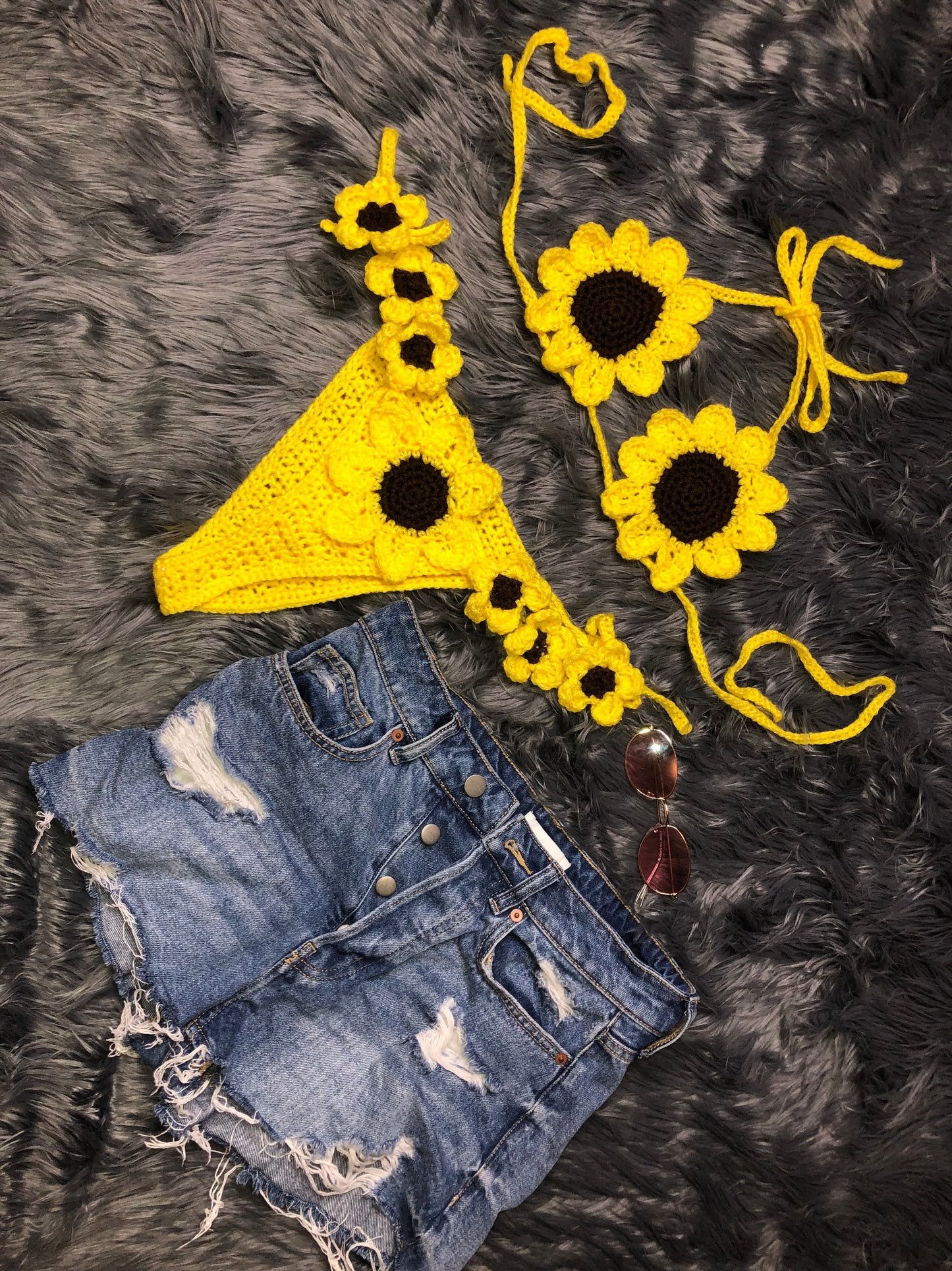Sunflower Crochet Bikini Bottom