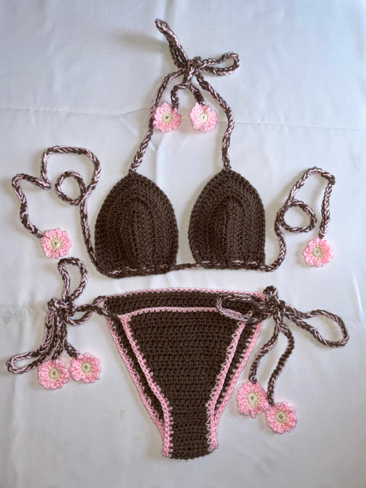 Cherry Blossom Crochet Bikini Bottom