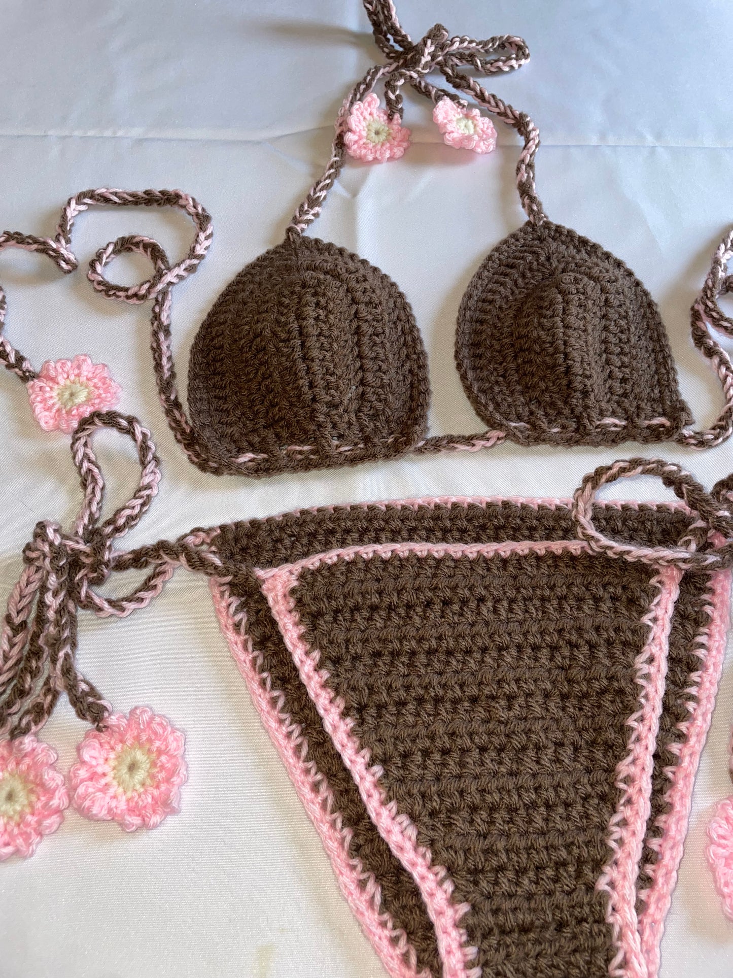 Cherry Blossom Crochet Bikini Top