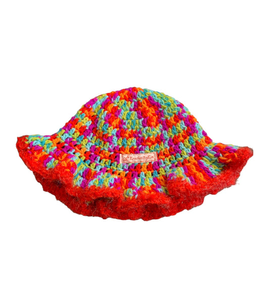 Crochet Red & Multicolor Hat