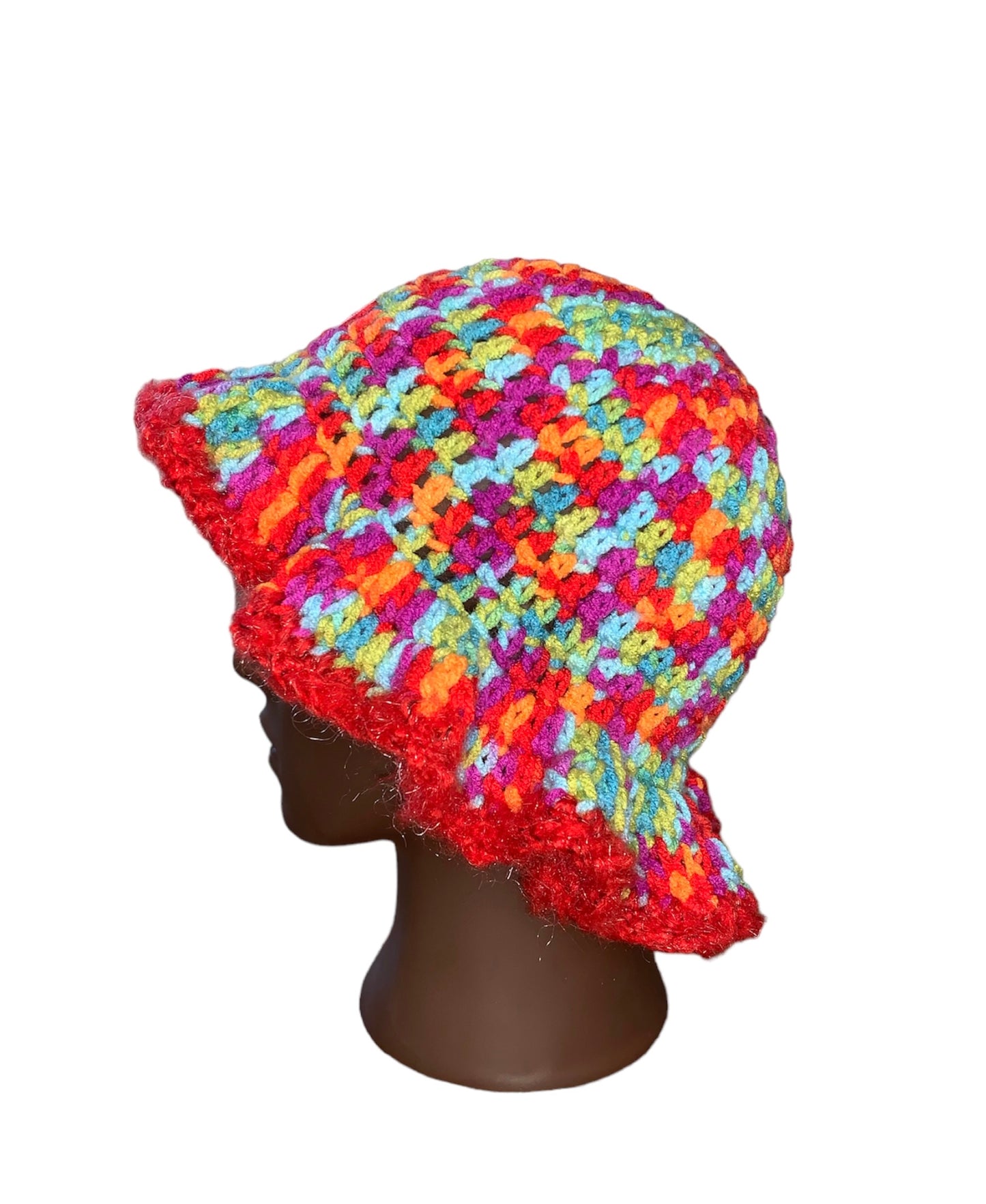 Crochet Red & Multicolor Hat